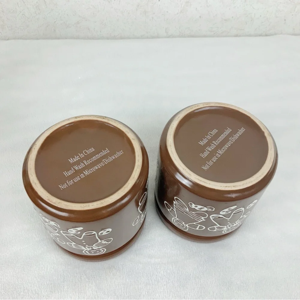 Gingerbread Couple Stoneware Cookie Jar Canister Set Christmas Candy Cane Trim